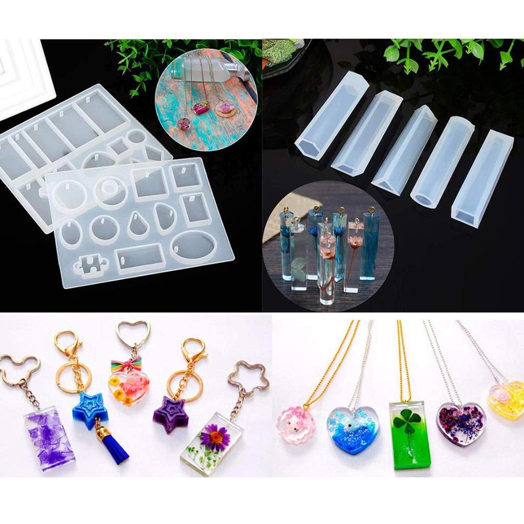 229Pcs DIY Resin Casting Molds Kit Silicone Making Jewelry Pendant Mould Craft