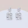 S925 Silver Needle Gold-Plated Geometric Square Pleated Earrings with French High-End Fashion for Women
