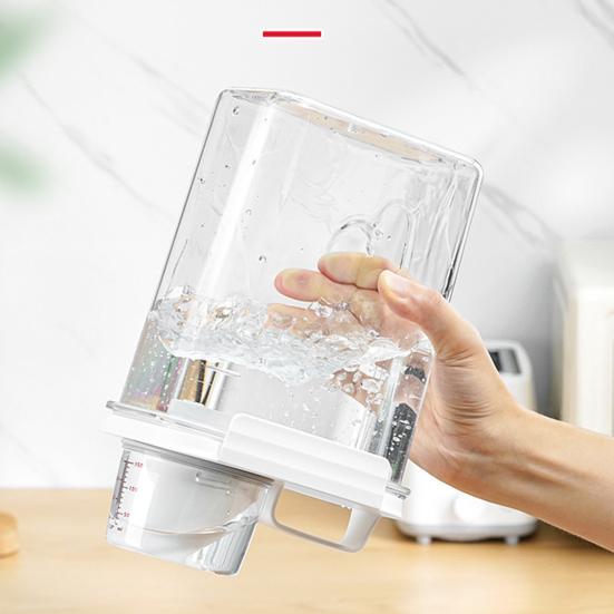 Luftdichter Lebensmittelaufbewahrungsbehälter Kunststoff Küchen Organizer Behälter mit Ausgießnase und Messbecherdeckel für Trockenfutter Reis Zucker Tierfutter