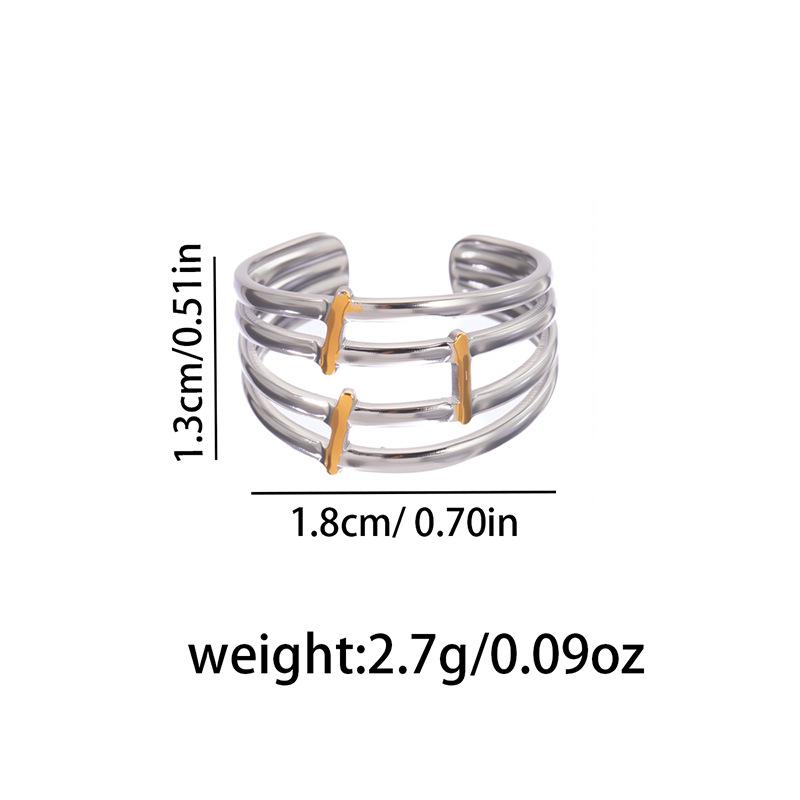 Colorfast Geometric Titanium Steel Women's Ring, Minimalist Design, Simple & Fashionable Stainless Steel Finger Ring