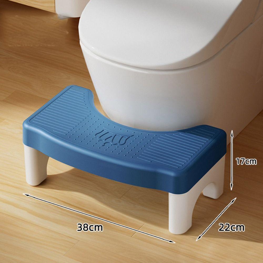 

Знімний табурет для ніг Пластиковий табурет для калу Портативний табурет для унітазу Домашній дорослий Blue-StyleB