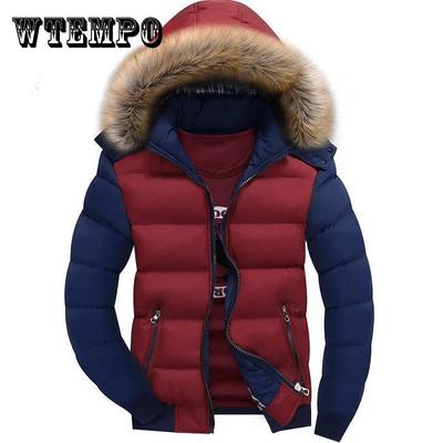 Veste d'hiver matelassée en coton pour homme avec grand col en fourrure, manteau épais et chaud, veste décontractée pour homme