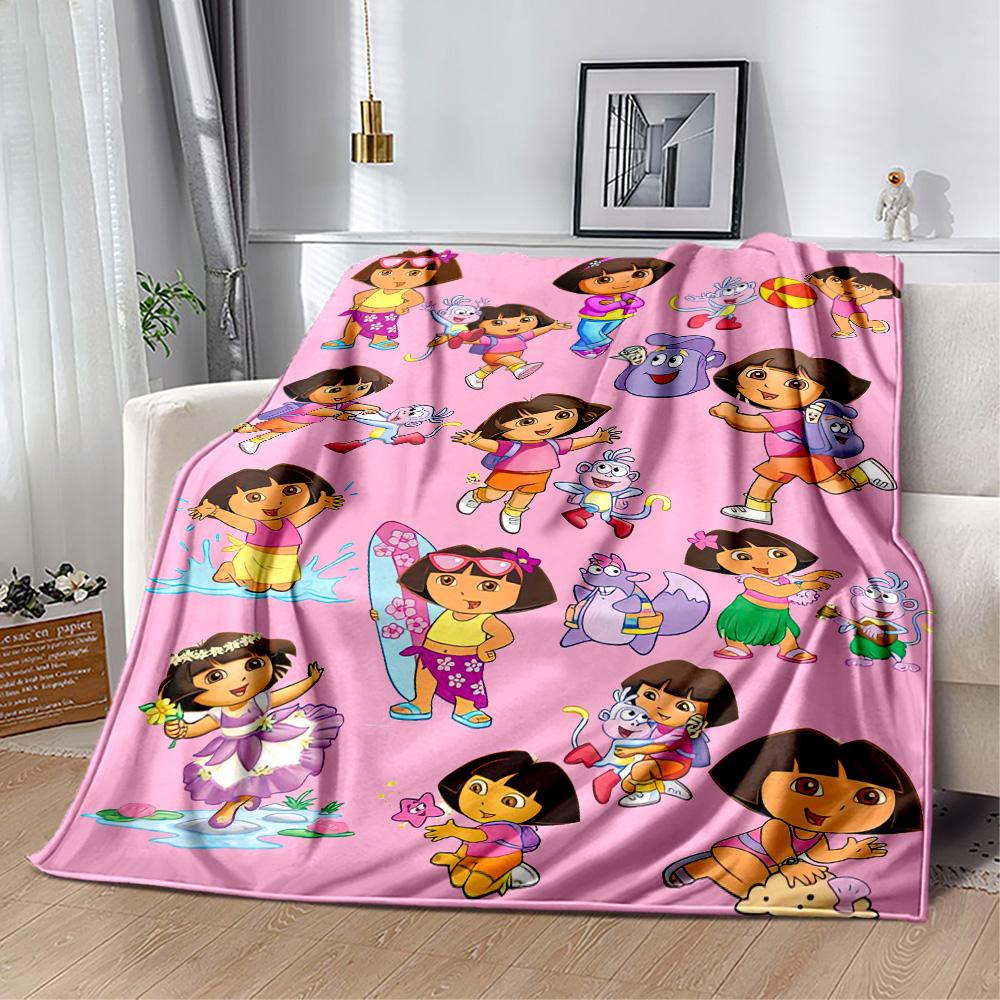 Dora Explorer Blanket Durable Comfort Suitable for Chair Office Seaside for All Seasons Playful Design Ideal Gift For Birthday Valentine'S Day