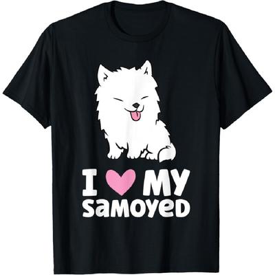 Kocham mojego psa Samojeda Zabawny właściciel Samojeda Męski Damski Dziecięcy T-shirt