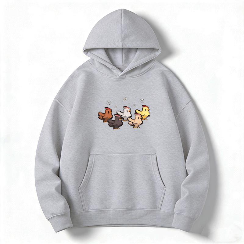 Christmas Chicken Stardew Valley Sweatshirt Pixel Art Gaming Gift Funny Stardew Hoodie Player Christmas