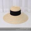 Spring and Summer New Versatile Simple Flat-top Big-brimmed Basin Type Straw Straw Hat Outdoor Travel Sunscreen Sunshade Beach Straw Hat