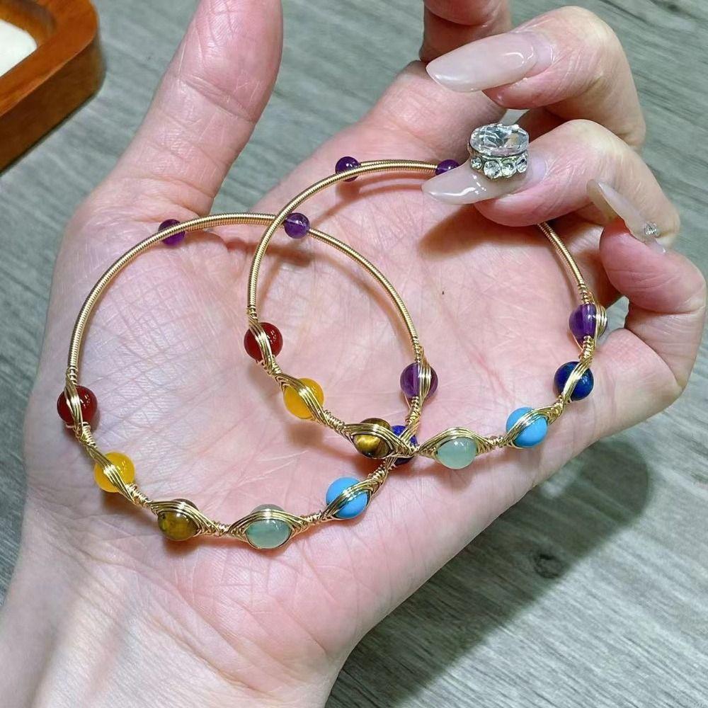 14k Gold Plated Adjustable Bracelet Gold Color Crystal Bracelet Open Cuff Bangle Minimalist Style