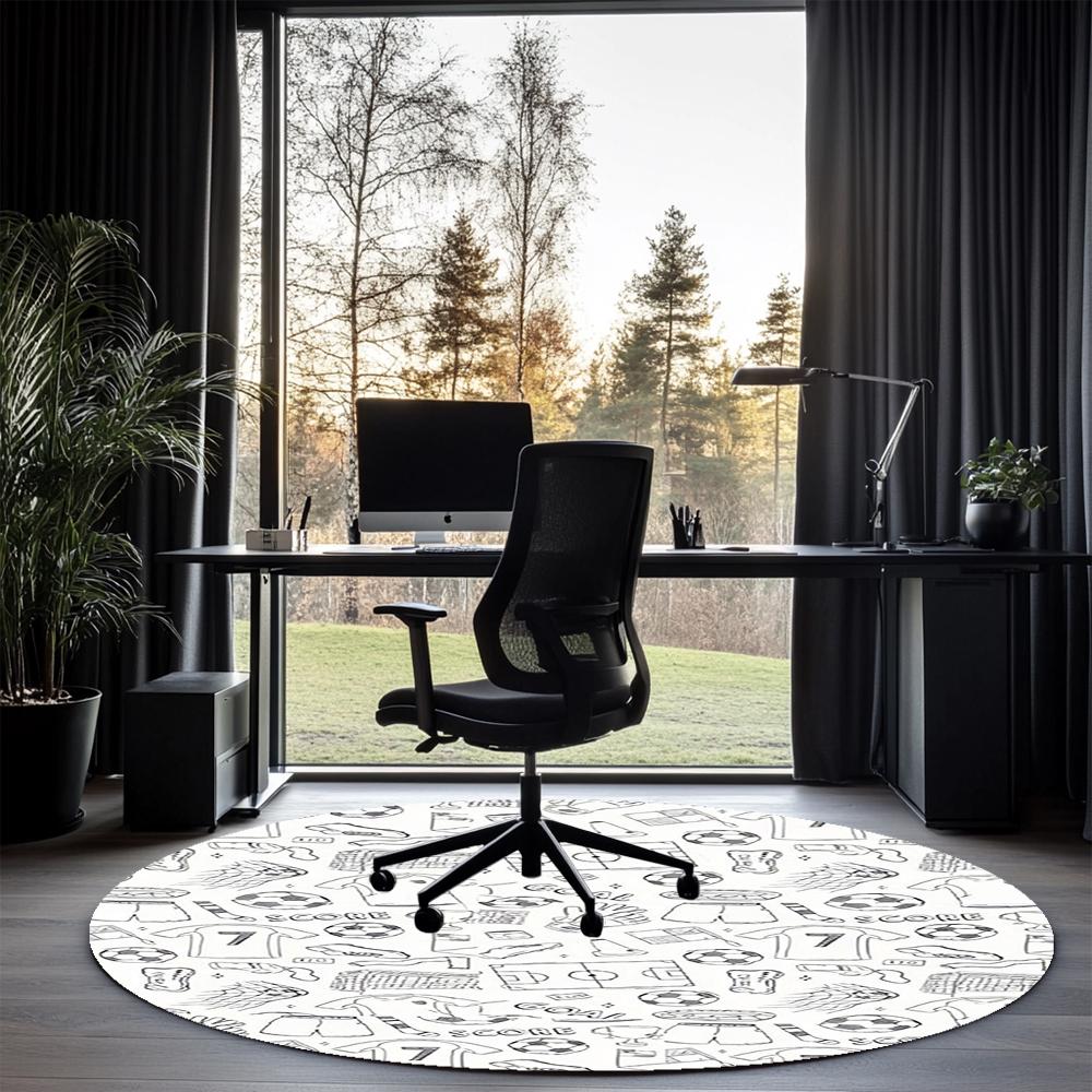 Fußball bedruckter runder Teppich Teppich Stuhlteppich Läufer Eingang Fußmatten, für Bürostuhl Wohnzimmer Schlafzimmer Küche.