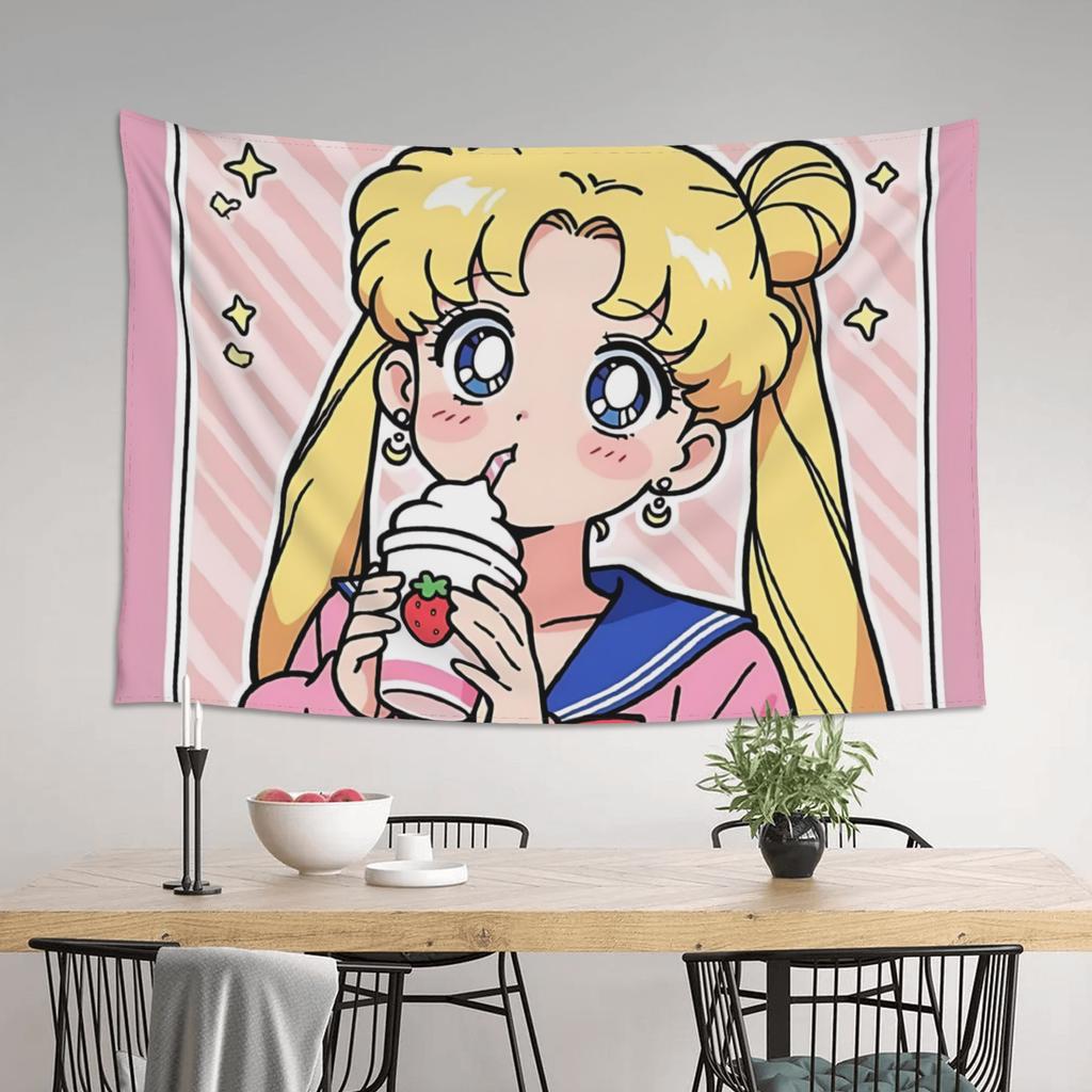 Cutecore Sailor Moons Tapestry Bedroom Decoration Wall Hanging Blanket Tapestry Cool Stuff For Room