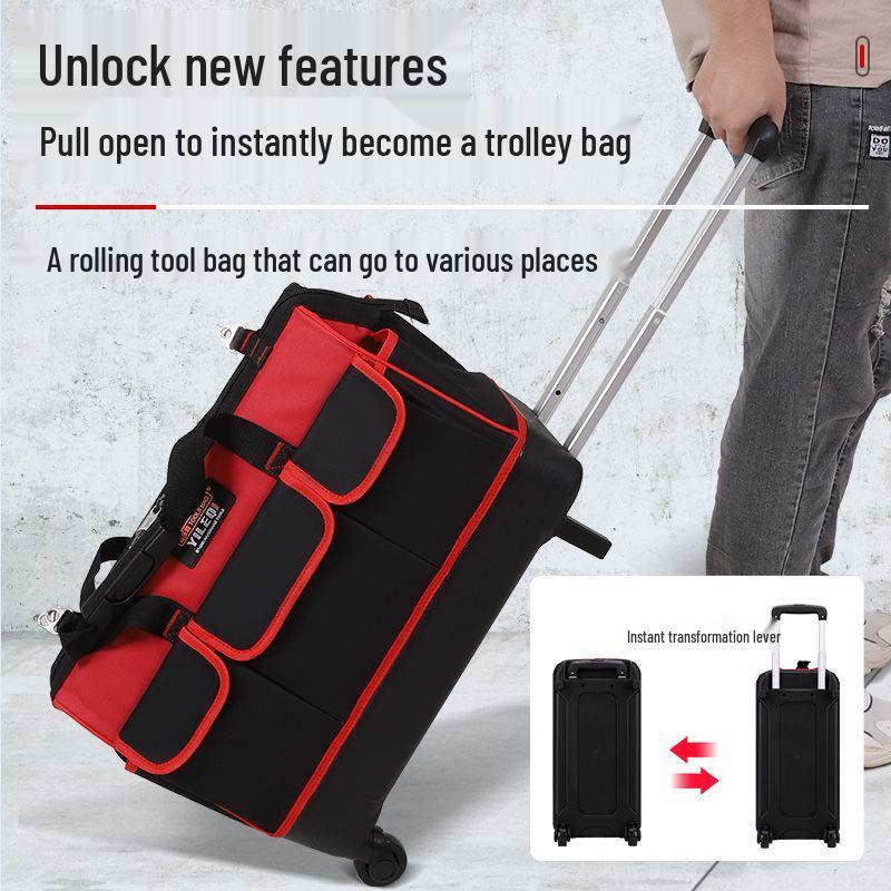 Lever-type Wear-resistant Canvas Tool Bag for Electricians and Woodworkers