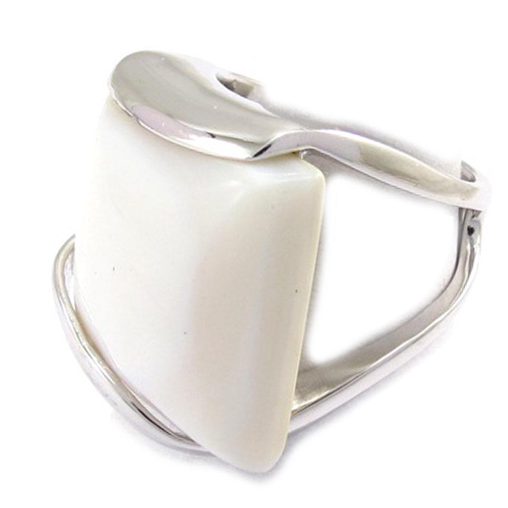 Silver Ring 'Obao' Silver Mother-of-pearl (rhodium) - 19x20 Mm