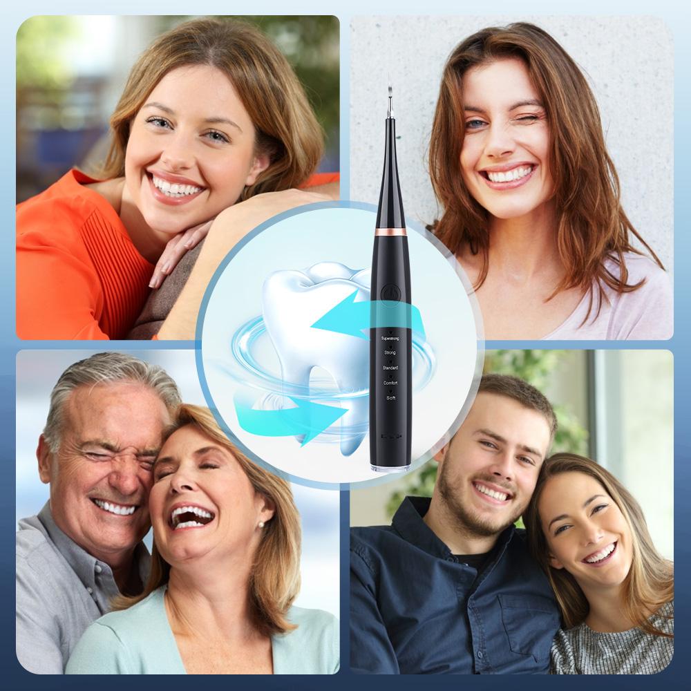 Detartrant cu ultrasunete 6 în 1 Dispozitiv de îndepărtare a tartrului dentar Periuță de dinți electrică Dispozitiv de curățare a plăcilor dentare cu ultrasunete Dispozitiv de curățare a dinților