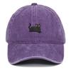 Unisex Black Cat Embroidered Washed Baseball Cap - Outdoor Summer Sun Hat, Hip Hop Style