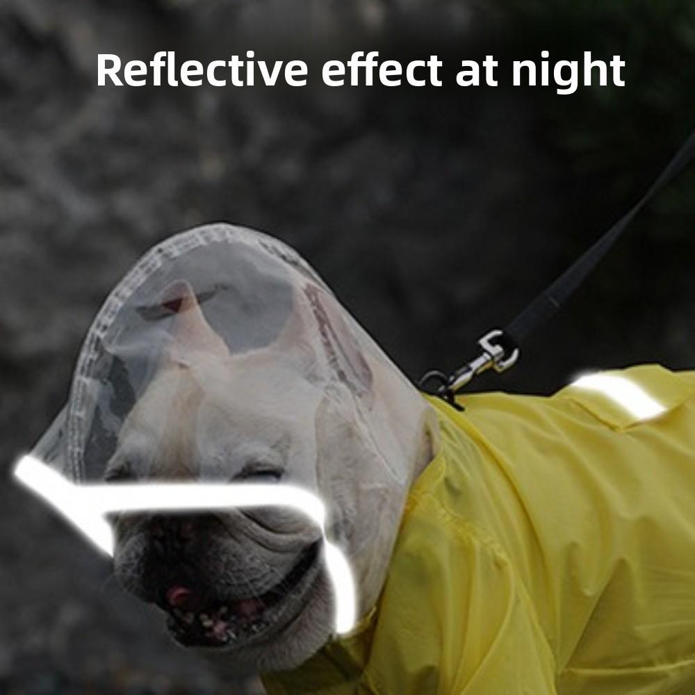 Belly-Covering Pet Outfit Dog Hooded Raincoat Reflective Strip Dog Rain Cloak  Dogs Puppy
