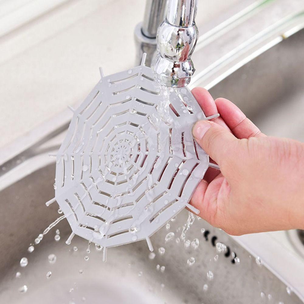 

Soft Floor Drain Cover Cobweb Shape Water Stopper Light Weight Floor Drain Mat Household абрикосовий