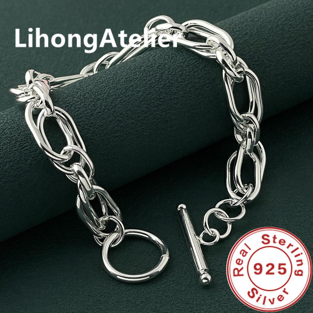 Classic 925 Silver Bracelet Double Link Bracelet For Women Men Jewelry Gift