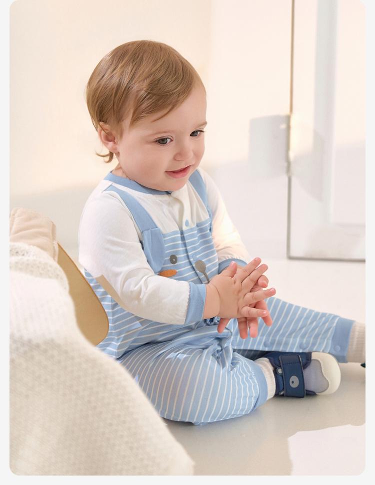 David Bella Men's Pure Cotton Climbing Clothes Spring Clothes New Baby Antibacterial and Mite proof jumpsuit