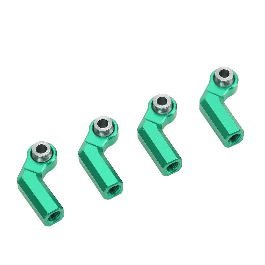 4 Set RC Link Rod End Alloy M4 Curved CW 7mm Ball Joint Head Set for 110 Model Car Green