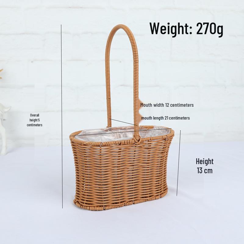 Valentinstag Handgefertigter Rattan Picknick- und Blumenkorb für Hochzeiten und Heimdekoration