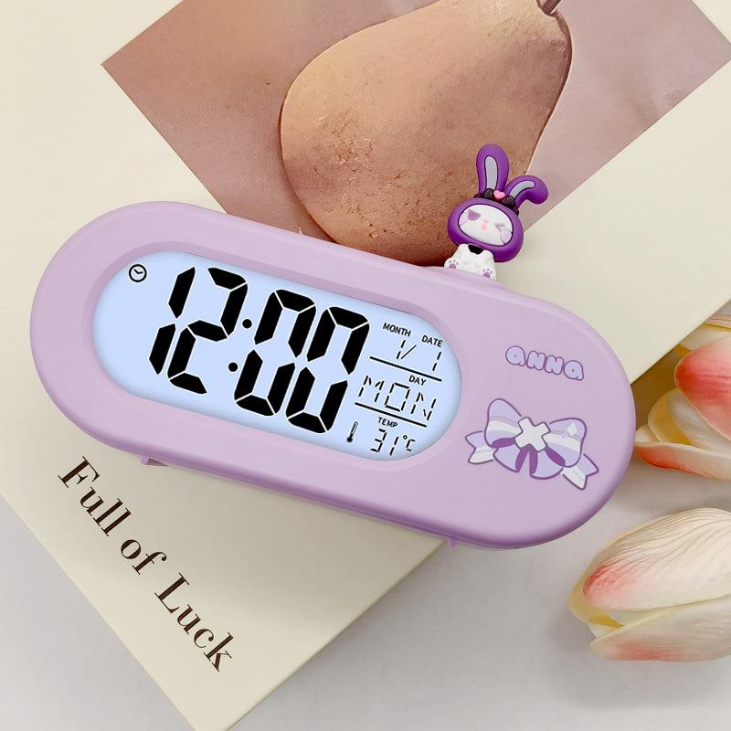 Cute Cartoon Small Alarm Clock High Value Student Get Up Artifact Children Boy Girl Electronic Clock Timer Light