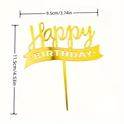 80pcs Golden Glitter Cake Toppers. Acrylic Birthday Decor for Unforgettable Party Sparkle.