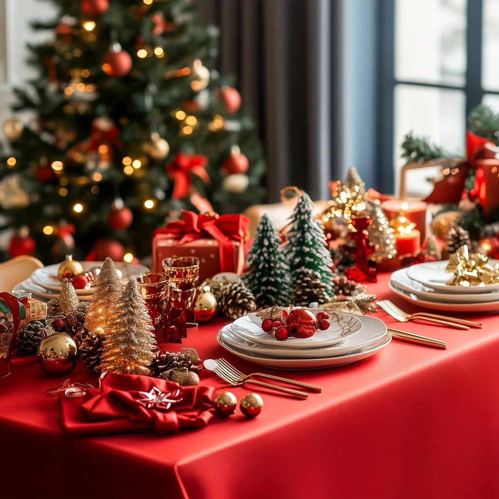 12 Colors Available Solid PEVA Anti-Wrinkle Disposable Rectangular Tablecloth, Suitable for Indoor And Outdoor Parties, Picnics, Birthdays, Weddings