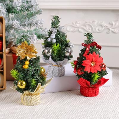 20cm Mini Christmas Tree Christmas Decoration For Home Desktop Bedroom Party Decorations Children DIY Handicraft New Year Gift