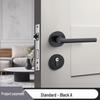 Universal Magnetic Black Bedroom Door Handle Lock - Silent, Solid Wood Design