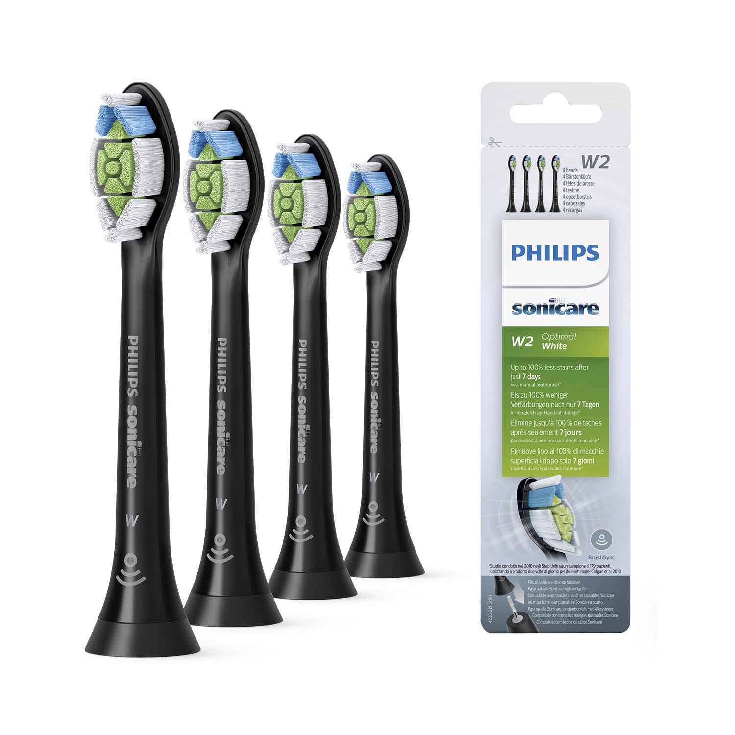 

Сменная щетка Philips Sonicare White Plus Stain Removal Regular Size Optimal White, набор из 4 шт. HX6064 Black Black [Товар]