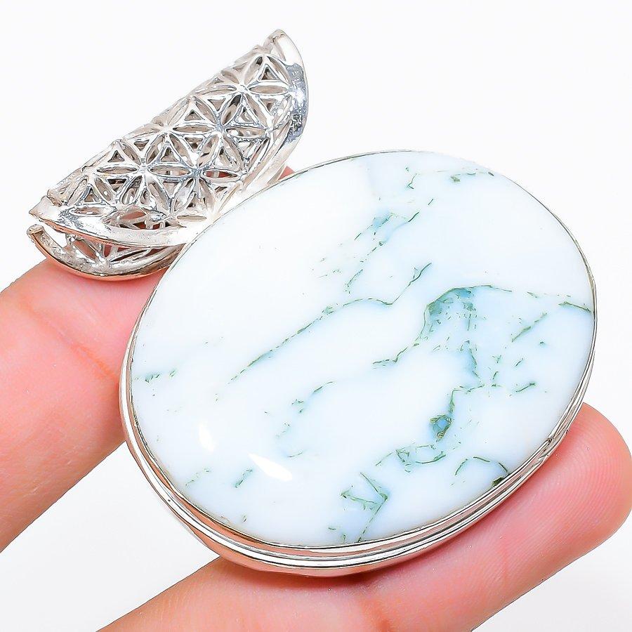

Tree Agate Gemstone Handmade Ethnic Jewelry Pendant 1.77 SR-3001