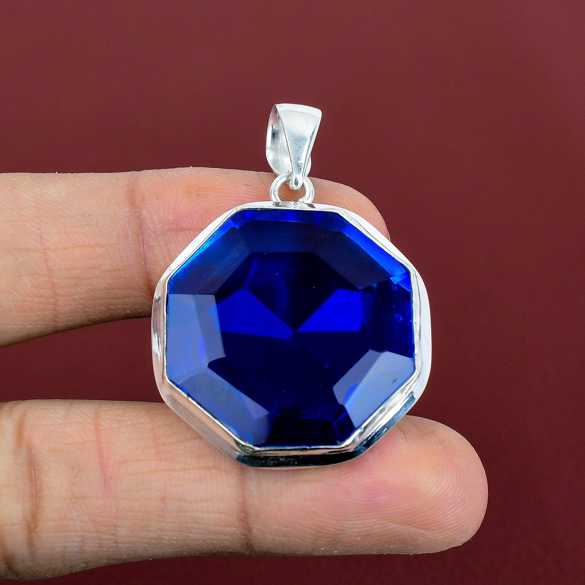 

Faceted tanzanite quartz pendant natural gemstone pendant 925 sterling silver pendant handmade pendant unique design jewelry wedding gifts
