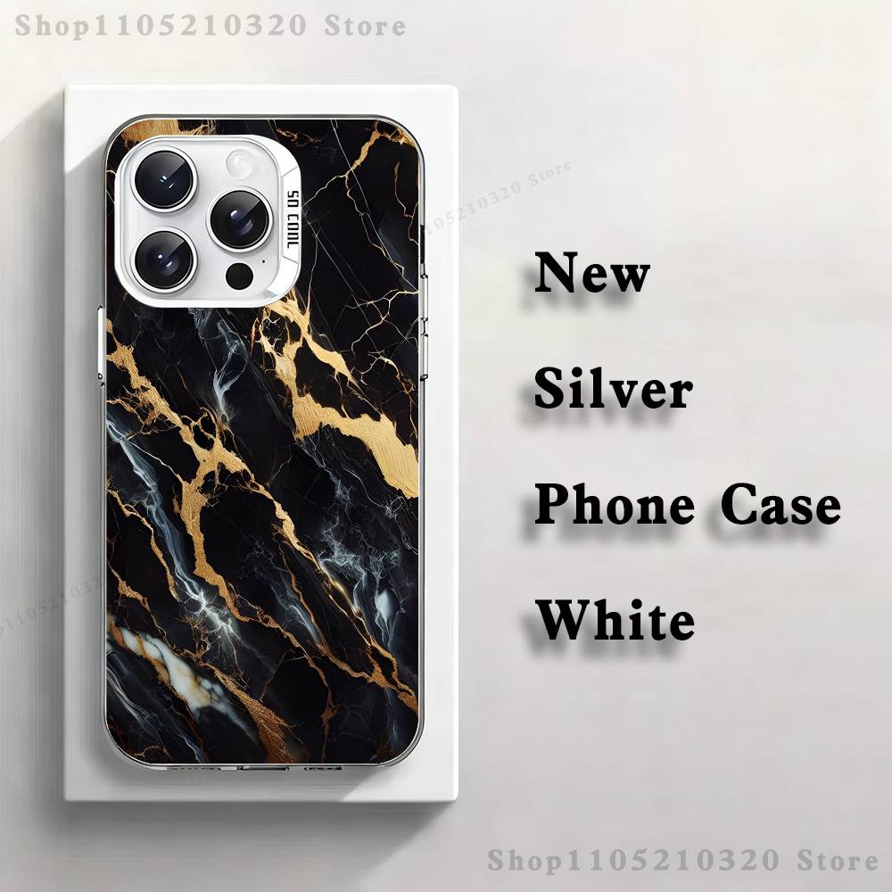 Black Gold Marble Art Phone Case For iPhone 17,16,15,14,13,12,11,Pro,XS,Max,Plus,Mini,SE4,E white Matte Shockproof Cover iPhone15plus