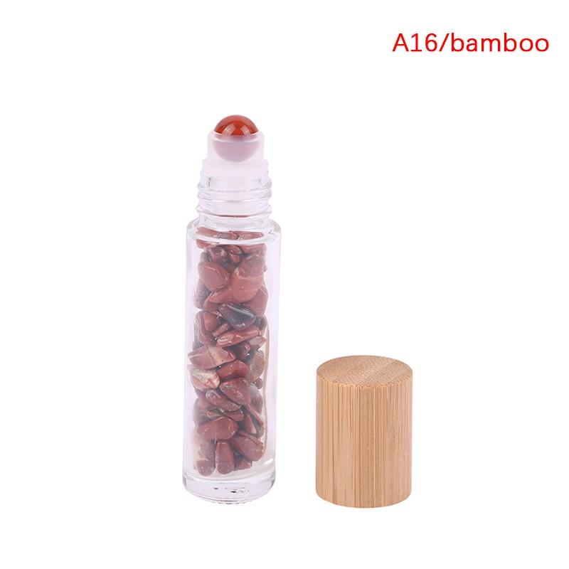 10ml Natürlicher Edelstein Roll-On Flasche Nachfüllbar Ätherisches Öl Körperparfüm Glas innen Heilkristall Schönheits-Chips 1 Stück