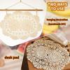 2-Pack Vintage Lace Placemats - 10x14 Inch French Crochet Lace Doilies, Handmade Embroidered Oval Table Mats for Dining, Tea Party, Wedding Decor,