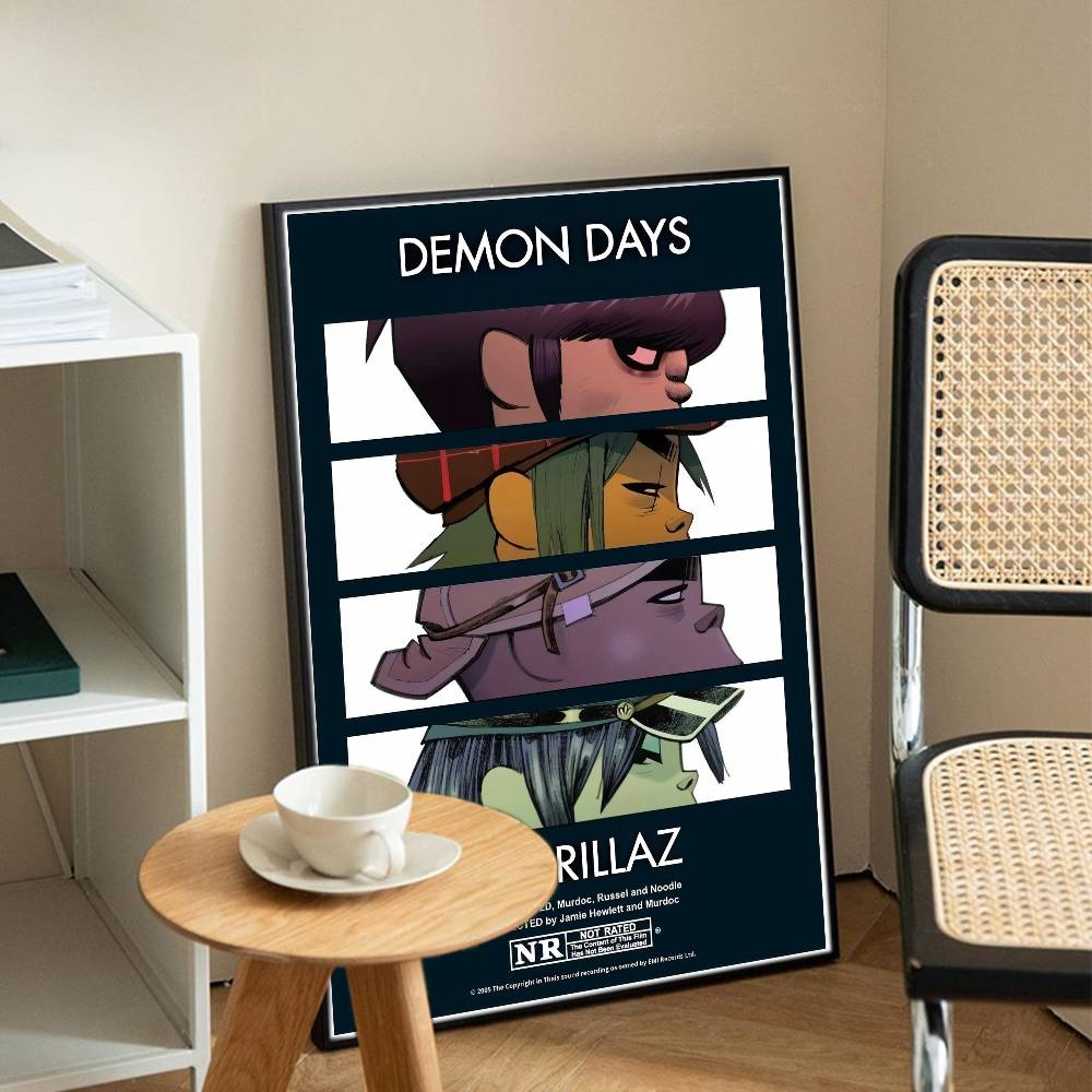 Band G-Gorillaz Classic Vintage Posters Decoracion Painting Wall Art White Kraft Paper Kawaii Room Decor