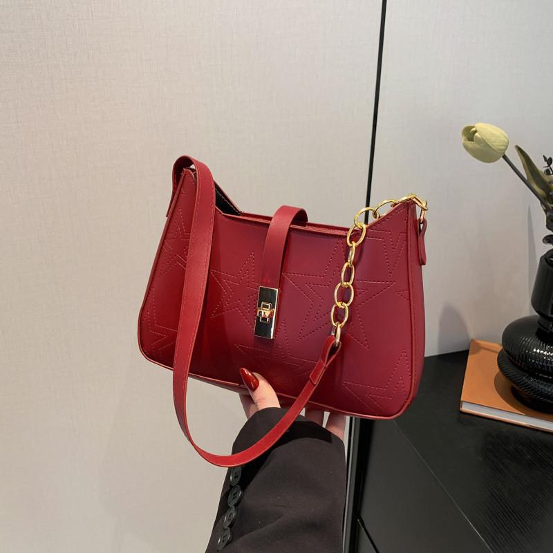 2024 Summer New Solid Color Simple Armpit Bag Street Style Pu Shoulder Bag