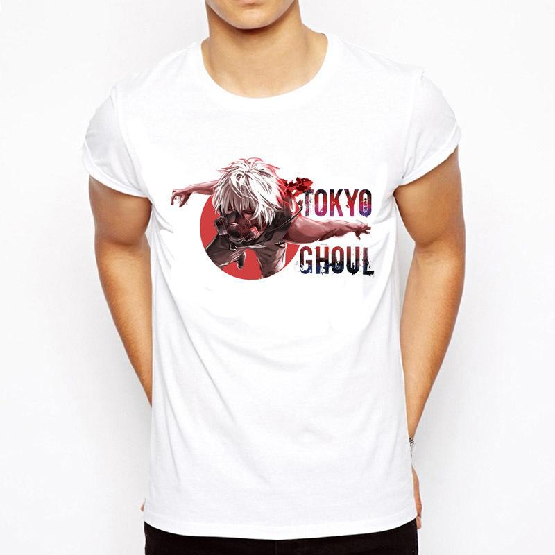 TOKYO GHOUL T Shirt Men Japanese Anime T-Shirt Male KANEKI KEN Print T-shirt Top Tee Clothes M8125