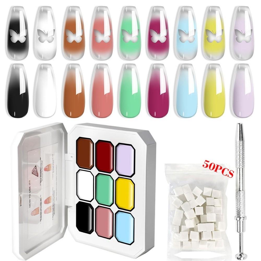 Sponge pentru Nail Art Foarte Saturat Gel cu Pigment Culoare 4/9/12 Culori pentru Unghii DIY Nail Art