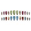 24PCS Colorful Fake Nails with Bird Printed Reusable Long Lasting Press On Nails for Women and Girl Nail Salon