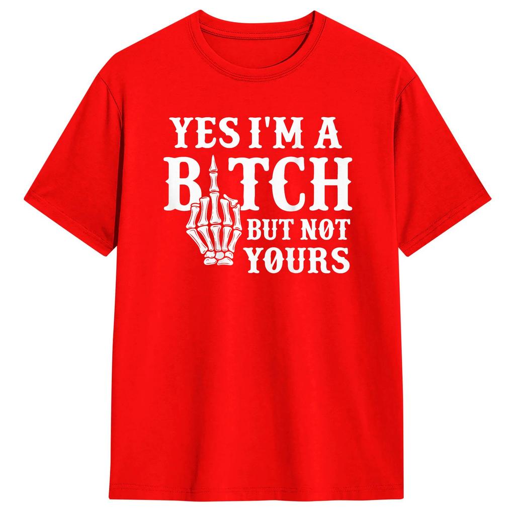 Yes IM But Not Yours Funny Sarcastic TShirt Beach  Vintage T Shirts Cotton Hipster Tshirt For Unisex Casual Clothing