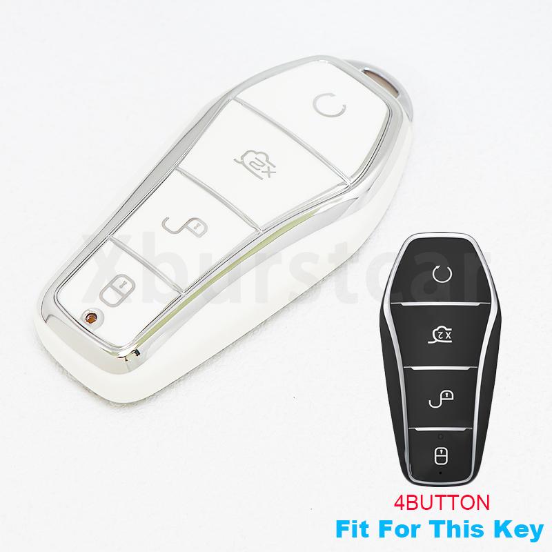 Auto Accessories 4 Buttons Fashion Tpu Car Key Case Keyless For Byd Atto 3 Han Ev Dolphin Remote Control Protect Cover