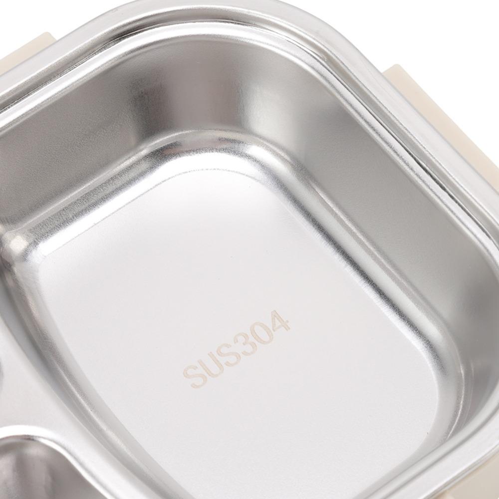 1450ml Lunch Storage Container 3 Compartment Double Layer Container Food Container For Picnics бежевый