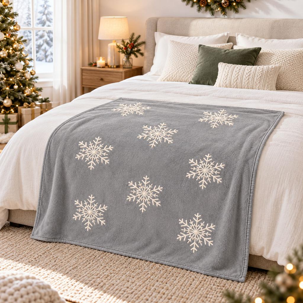 Fall Christmas Throw Blanket, Soft Plush Holiday Blanket for Festive Home Decor and Cozy Lounging