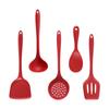 High-Temp Resistant Silicone Kitchen Utensil Set: Spatula, Ladle, Slotted Spatula, Slotted Spoon, and Rice Spoon (5-Piece Non-Stick Set)