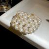 Luxury Multi layer Rhinestones Bangles Fashion Stretchable Pearl Cuff  Bridal