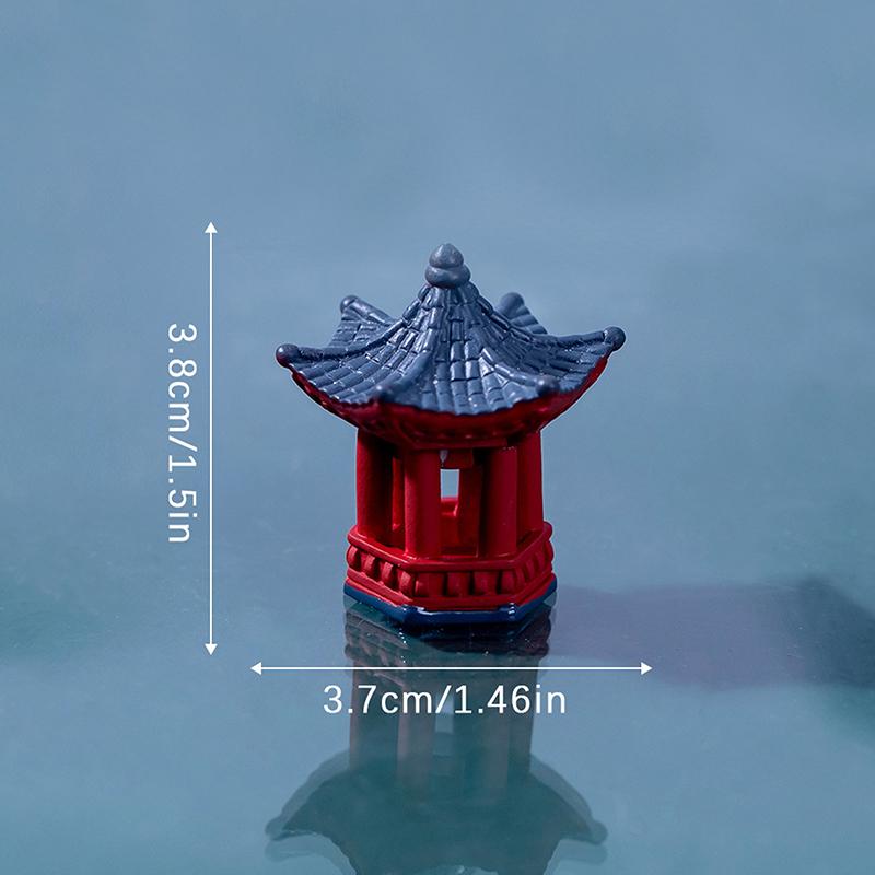 2 SZT Mini Dekoracja Biurka Brama Torii Japoński Ogród Miniaturowe Ozdoby Kapliczki Mikro Kamienny Pawilon Półka Japonia