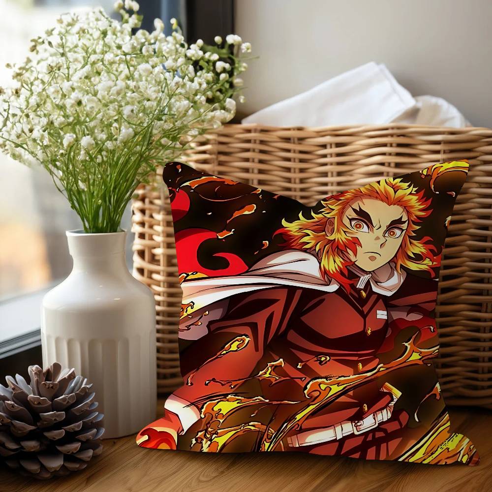 Charaktere Kyoujurous Rengoku Ahornblatt-Design Kissenbezug Fröhliche Herbsternte Deko Feiertagsdeko Kissenbezug