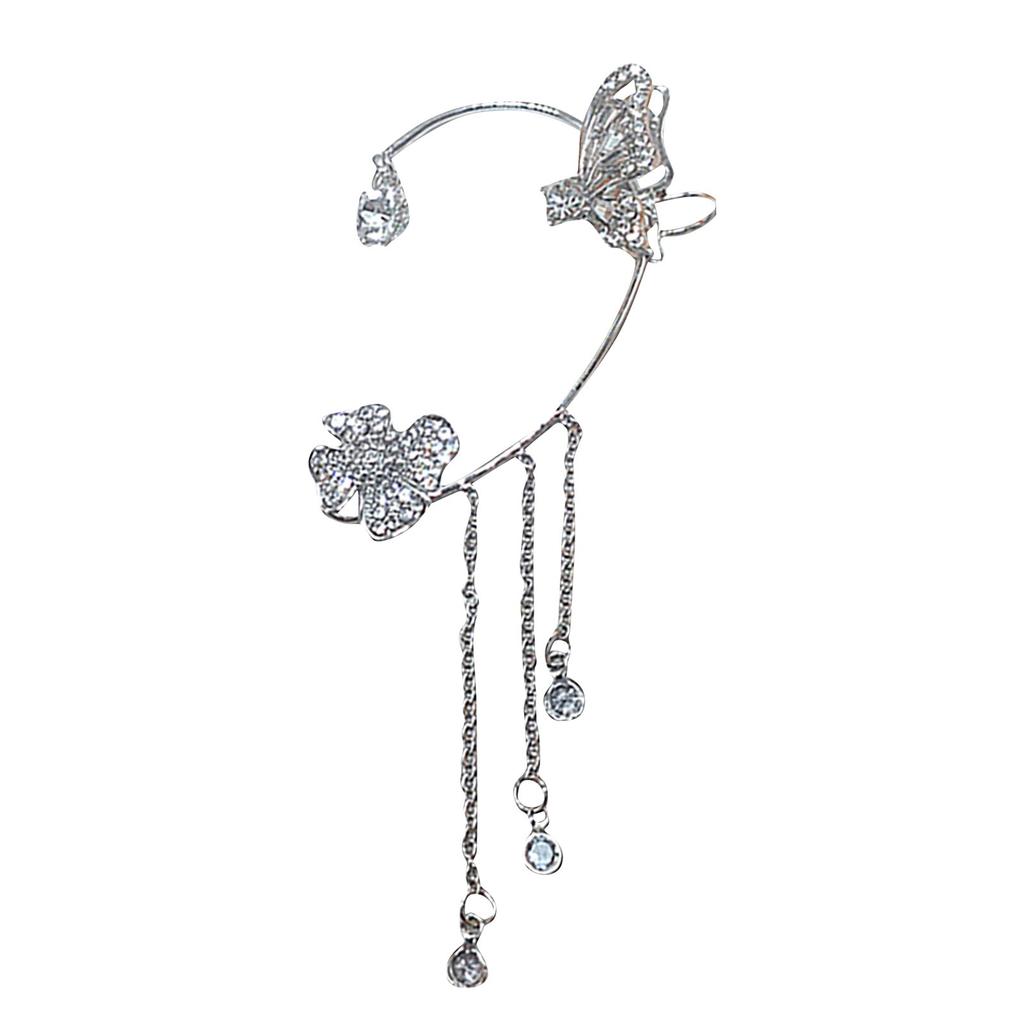 1pc Butterfly Earrings Ear Clips Without Piercings Tassel Earrings Butterfly Ear Hanging Earrings Gift