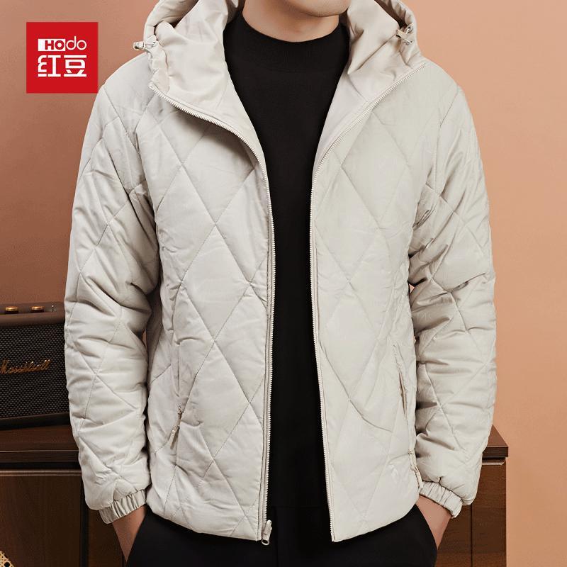 Men's Reversible Wool-Silk Filled Casual Hooded Padded Jacket