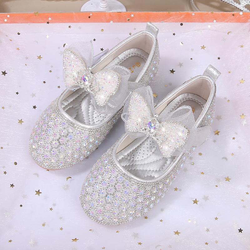 Frühling und Herbst Neue Kinder Einzelnen Schuhe Weichen Boden Strass Mädchen Performance Schuhe